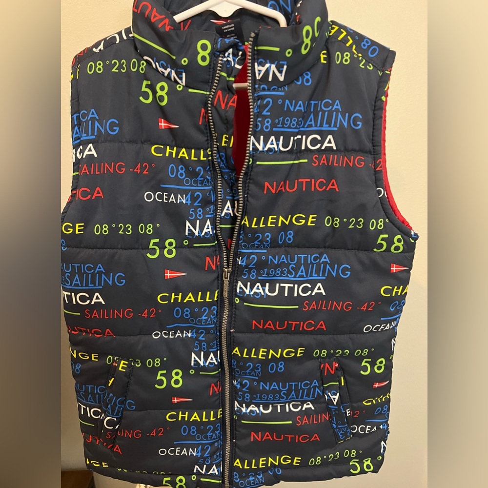 Nautica boys kids Puffer Vest jacket sailing challenge blue ocean Size 6